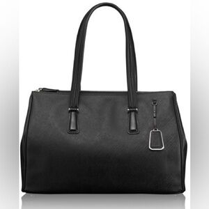 Tumi Leather Handbag - Black Canvas Coated